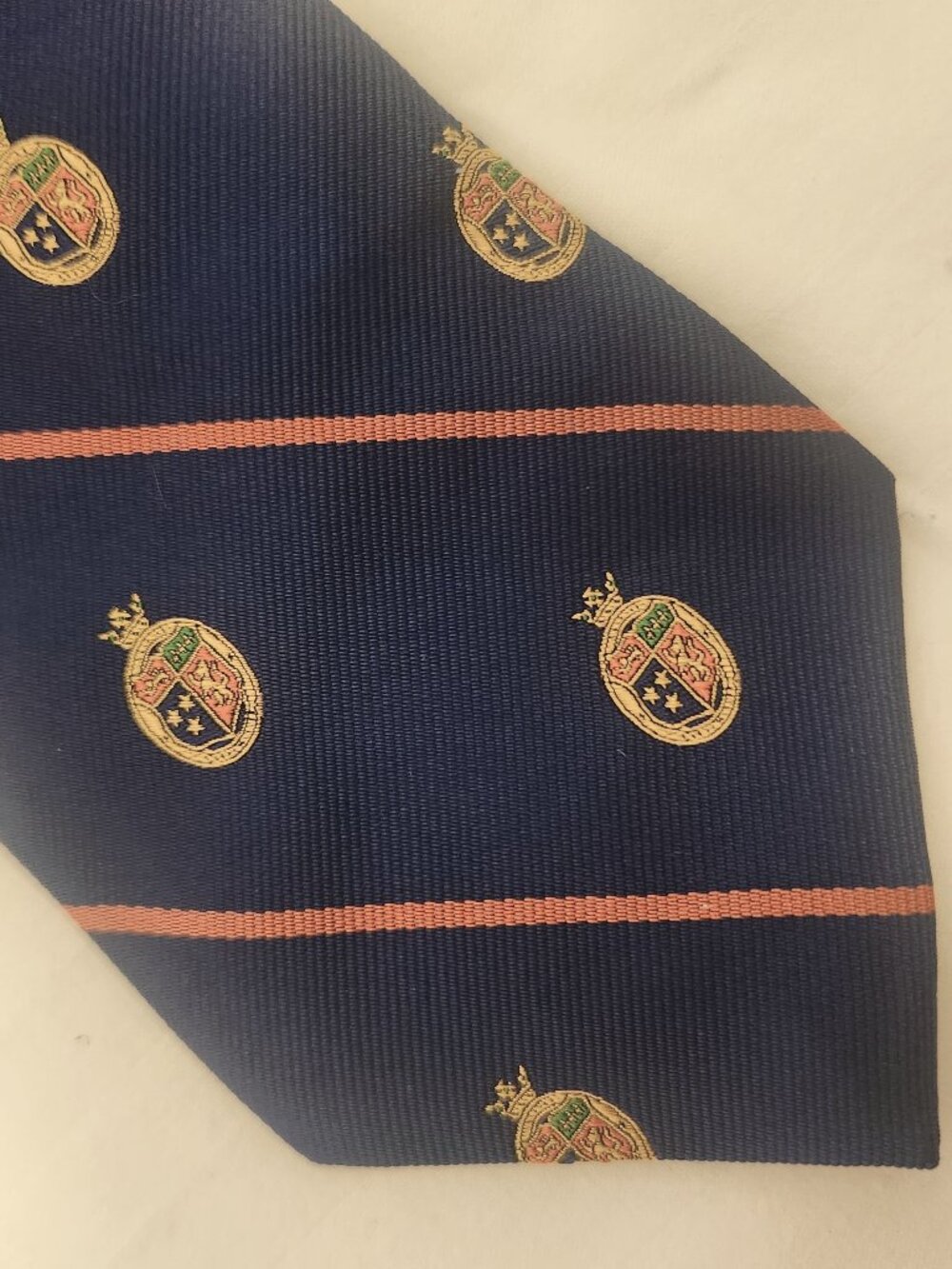 Polo repp stripe neck tie purple silk Ralph Lauren